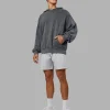 ETJ Values Washed Oversize Hoodie - Dark Storm-Light Bubblegum
