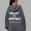 ETJ Values Washed Oversize Hoodie - Dark Storm-Light Bubblegum