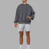 ETJ Values Washed Oversize Hoodie - Dark Storm-Light Bubblegum