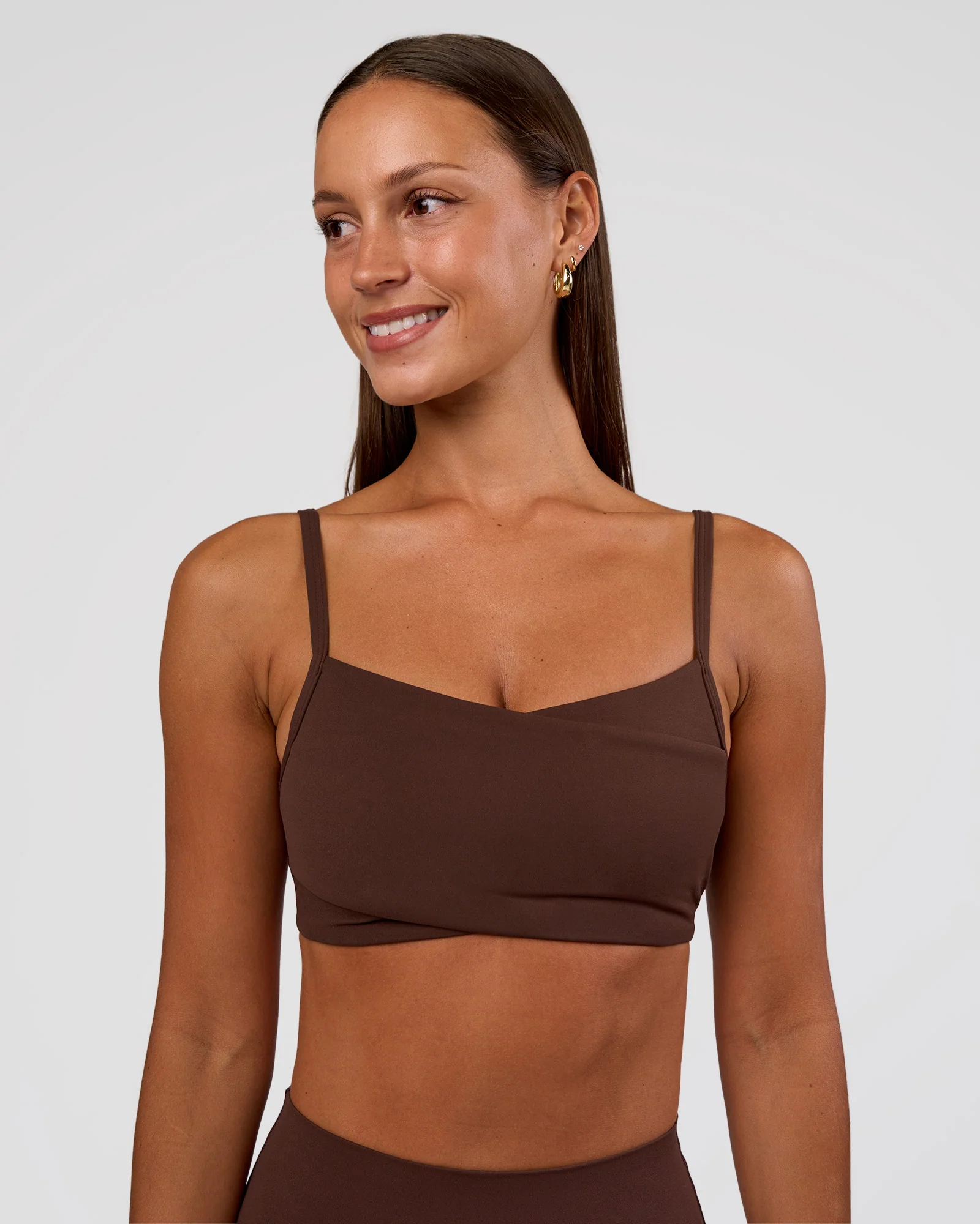 Peaches Wrap Sports Bra - Hot Chocolate