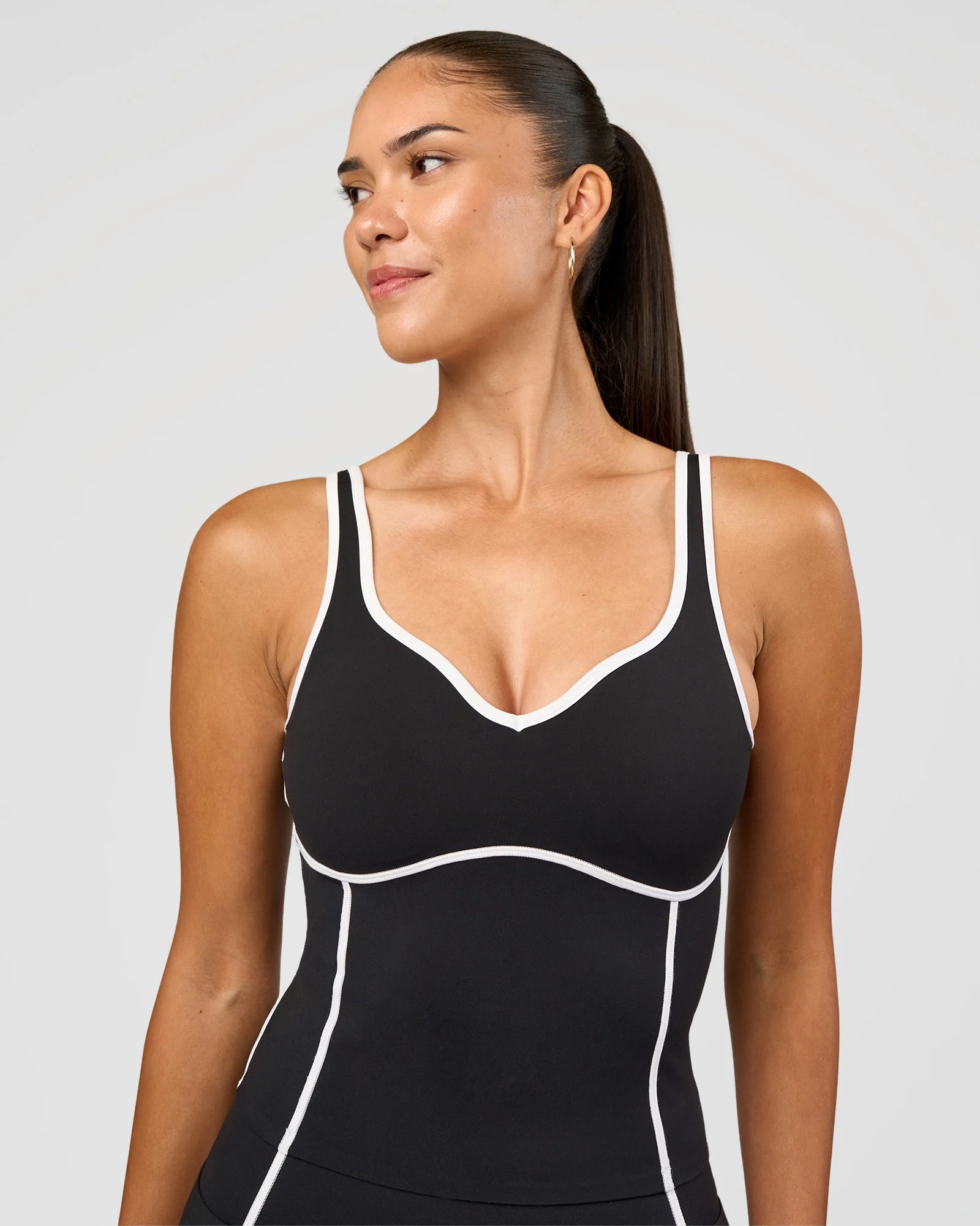 Power Sweetheart Shelf Bra Tank - Black