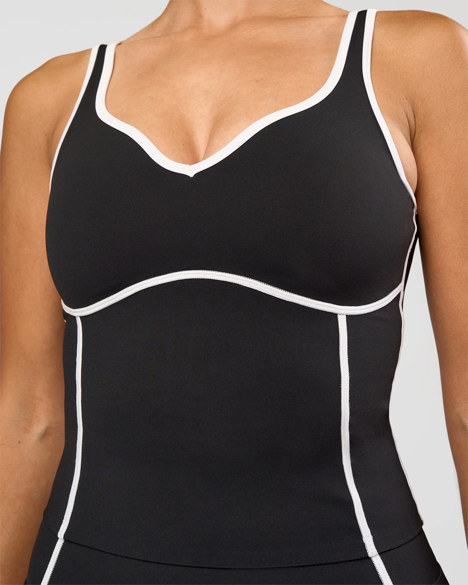 Power Sweetheart Shelf Bra Tank - Black