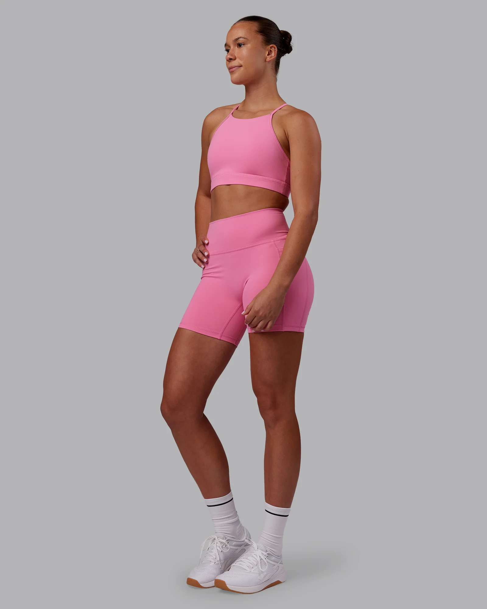 Lift High Neck Sports Bra - Candy Pink