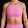 Lift High Neck Sports Bra - Candy Pink
