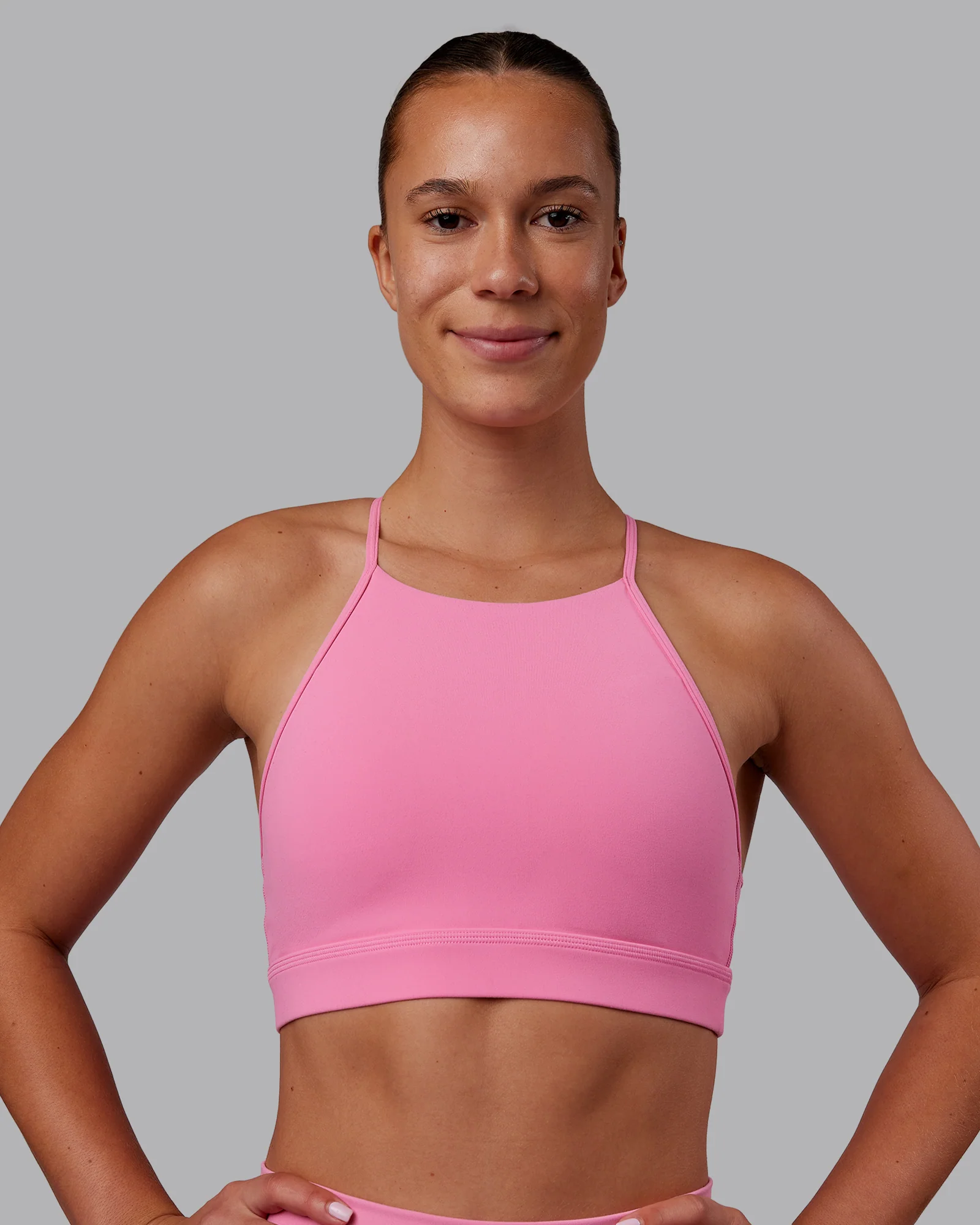Lift High Neck Sports Bra - Candy Pink