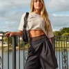 AfterDark ZeroCrease Cropped Tee - Shale Beige