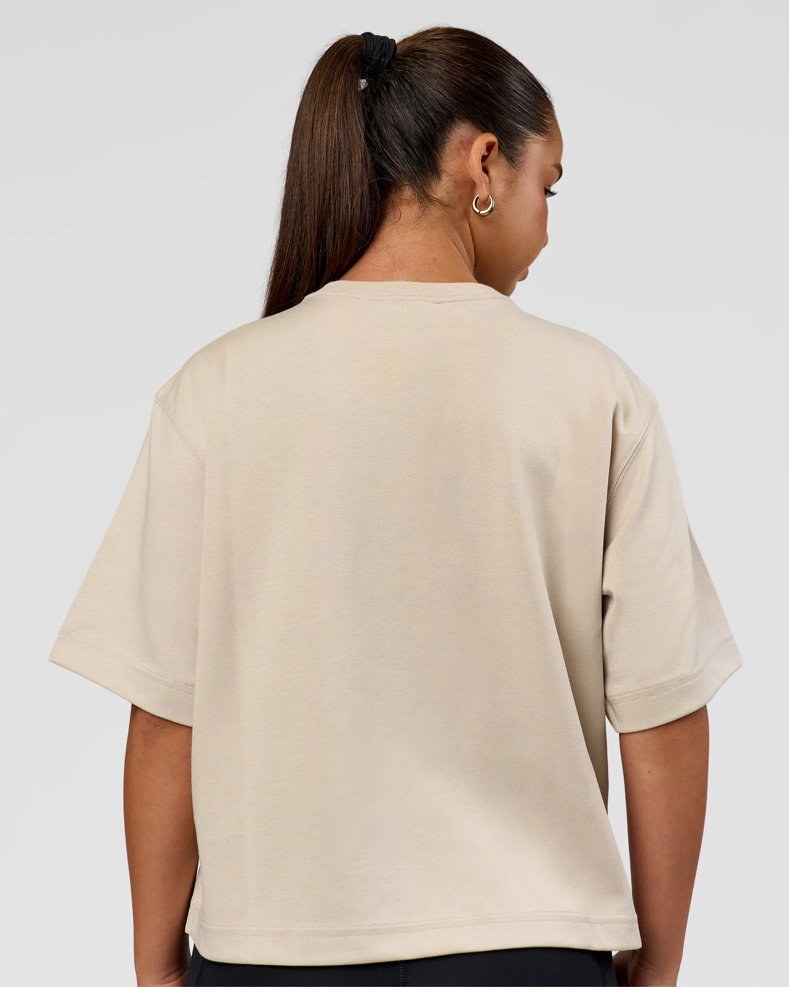 AfterDark ZeroCrease Cropped Tee - Shale Beige