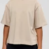 AfterDark ZeroCrease Cropped Tee - Shale Beige