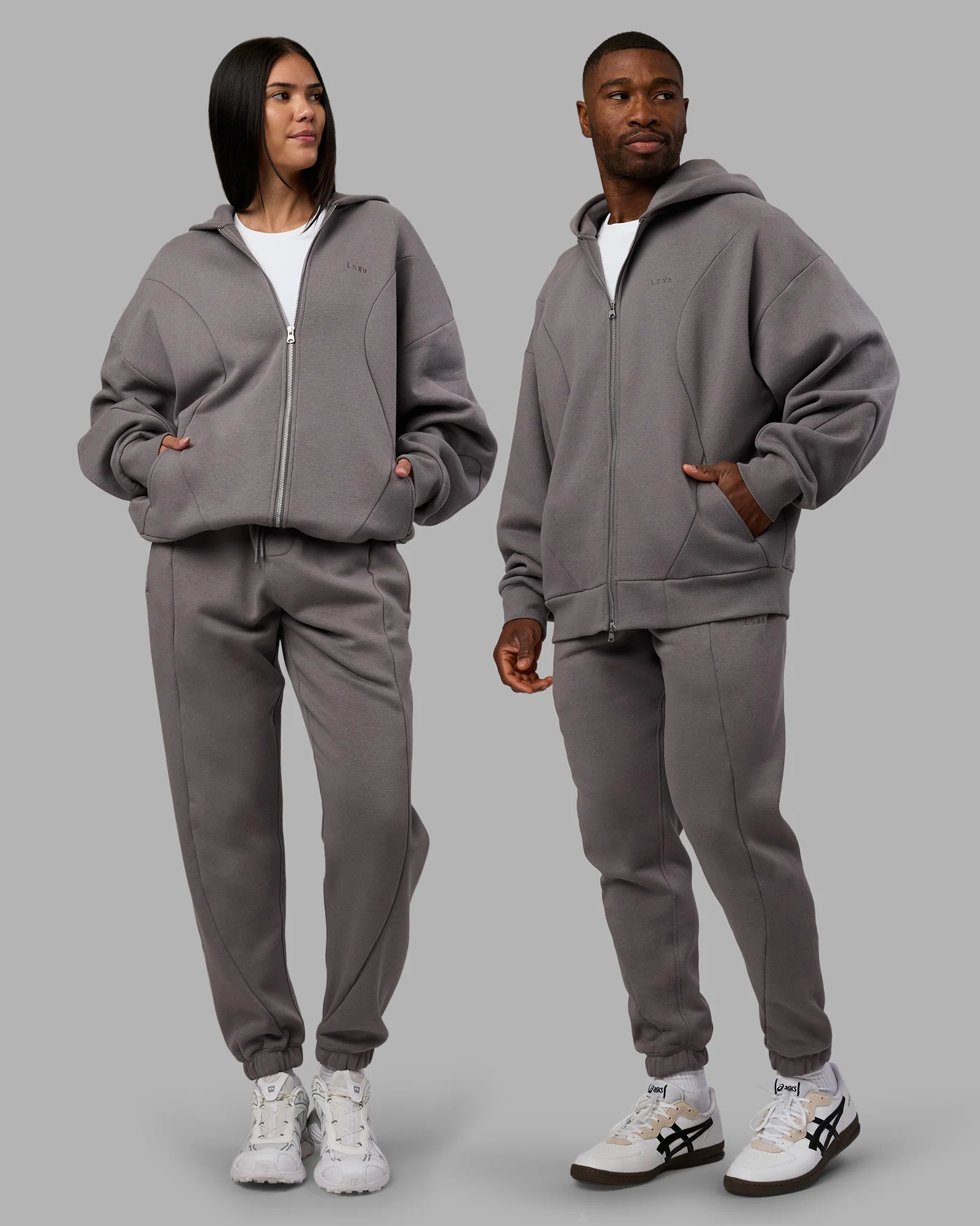 Stream Oversized Panel Zip Hoodie - Storm Front