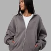 Stream Oversized Panel Zip Hoodie - Storm Front