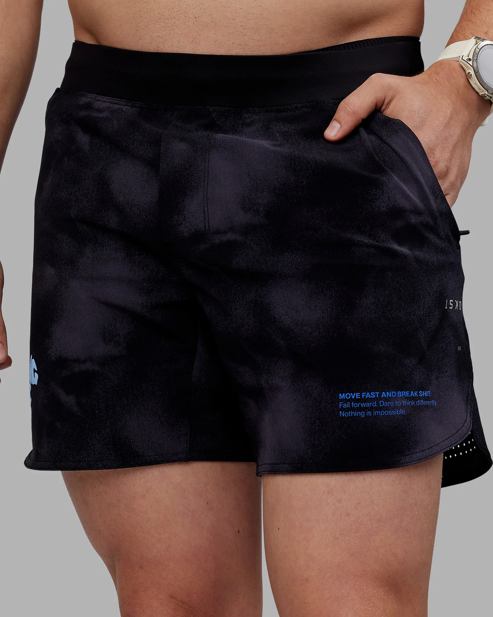 Lift 6" Short - Black Washed-Blue