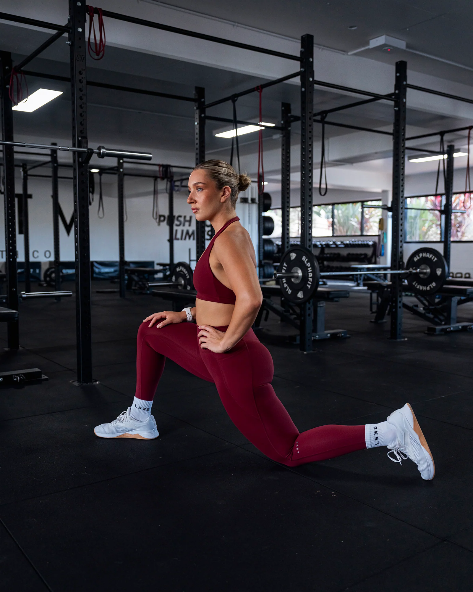 Fusion Ultra High-Rise Full Length Legging Pockets - Cordovan