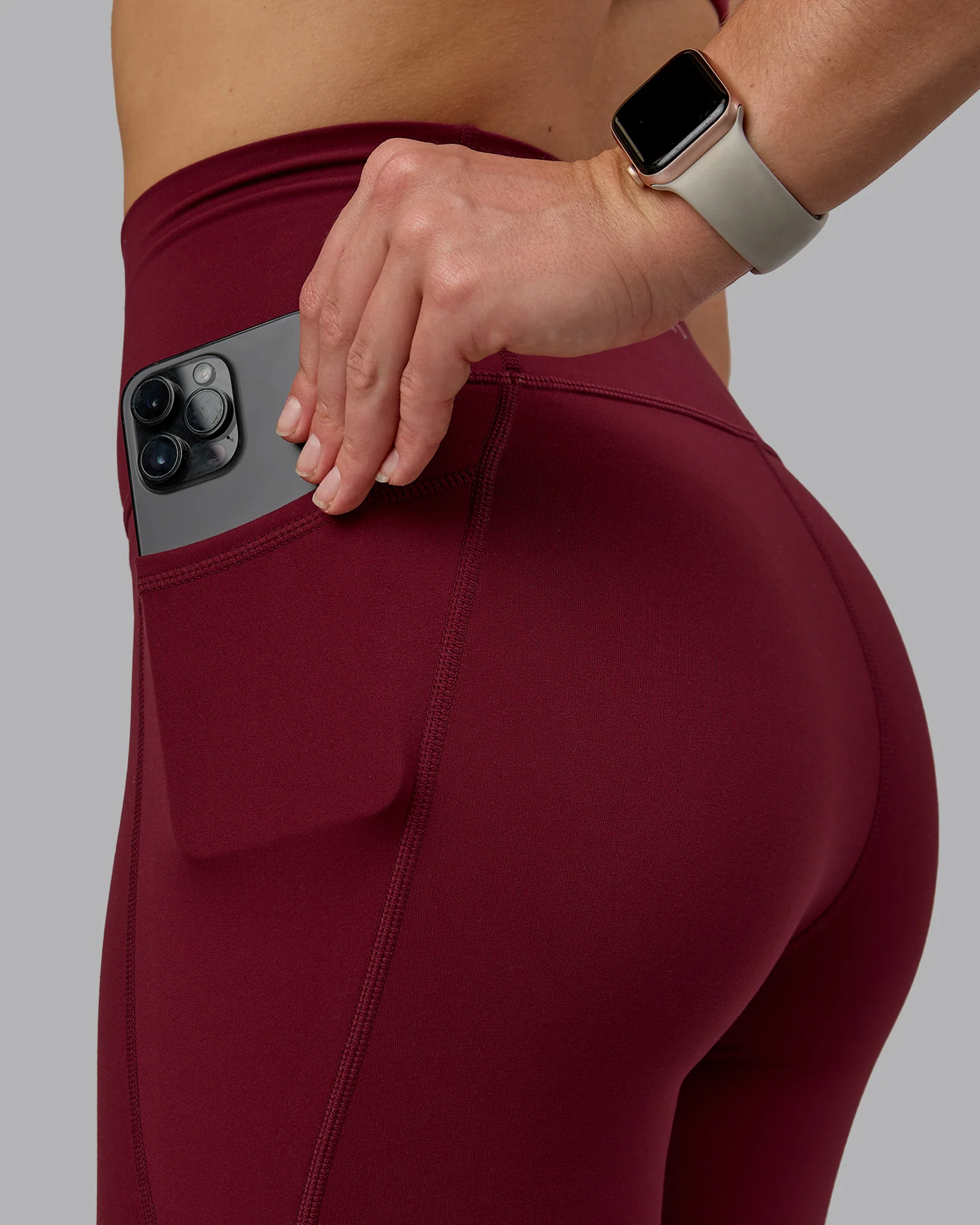 Fusion Ultra High-Rise Full Length Legging Pockets - Cordovan