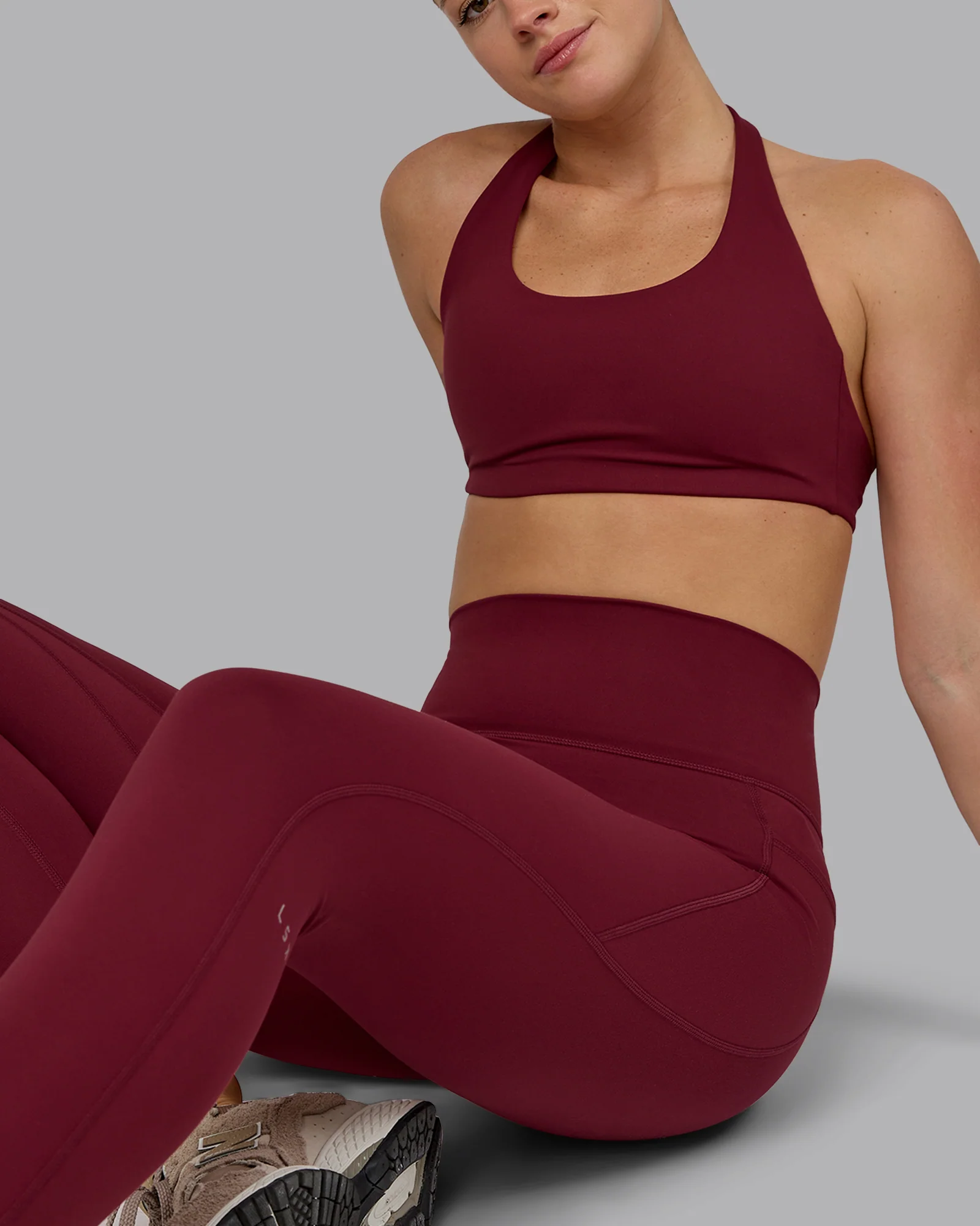 Fusion Ultra High-Rise Full Length Legging Pockets - Cordovan