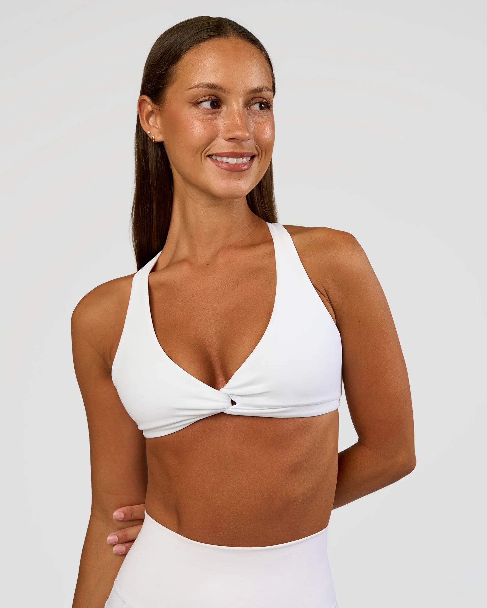 Aspire Twist Sports Bra - White