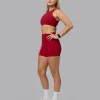 Fusion Ultra High-Rise 4" Short Pockets - Cherry Red