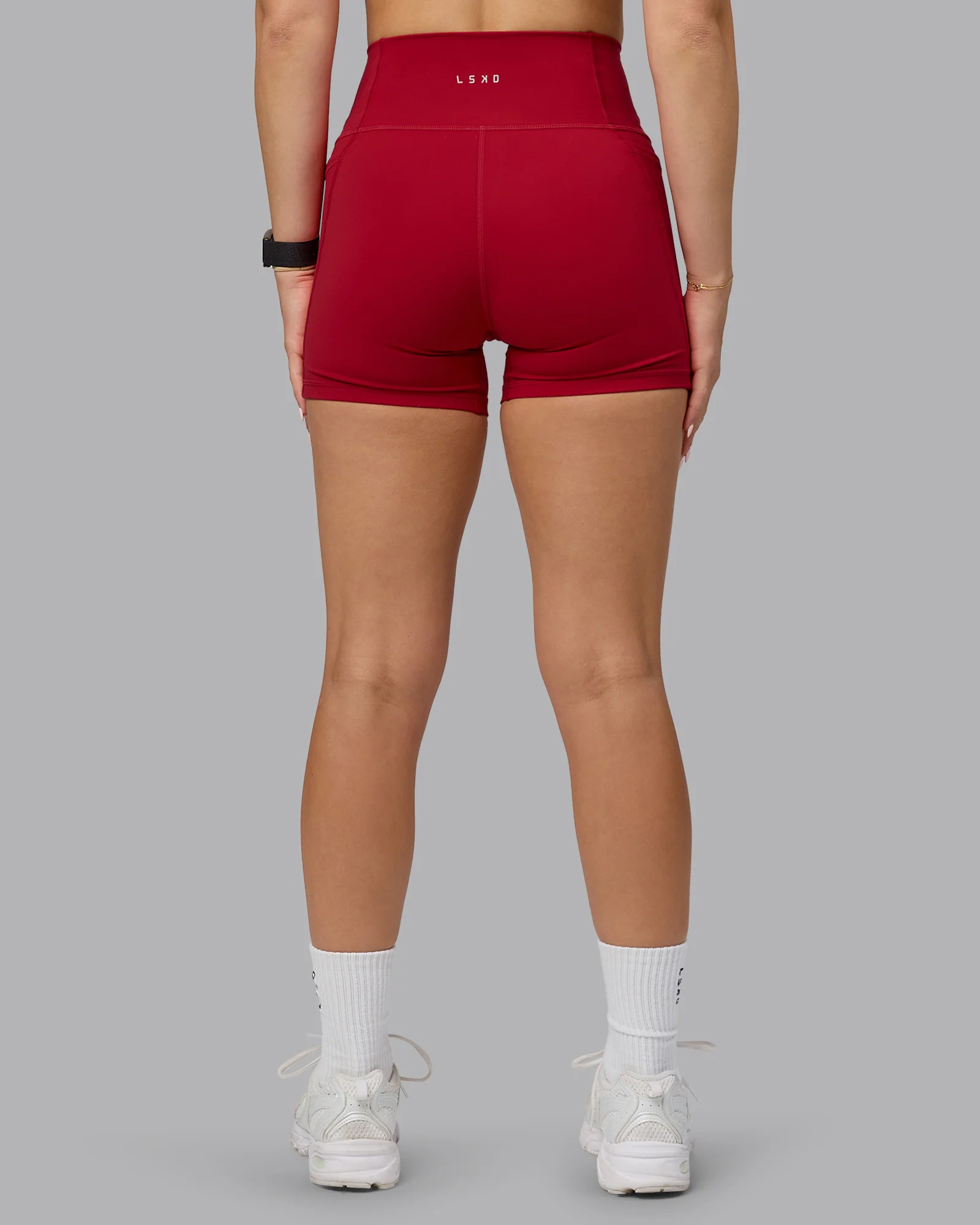 Fusion Ultra High-Rise 4" Short Pockets - Cherry Red