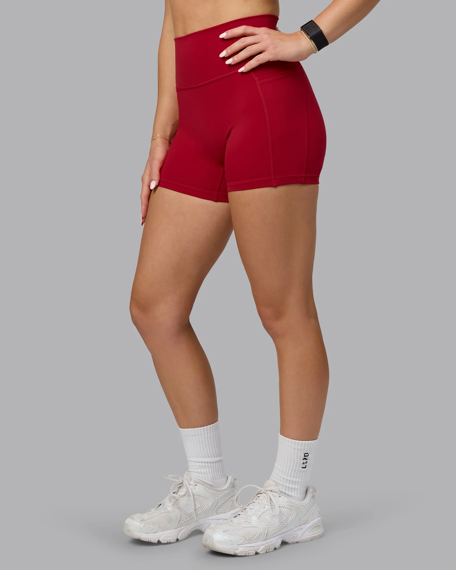 Fusion Ultra High-Rise 4" Short Pockets - Cherry Red