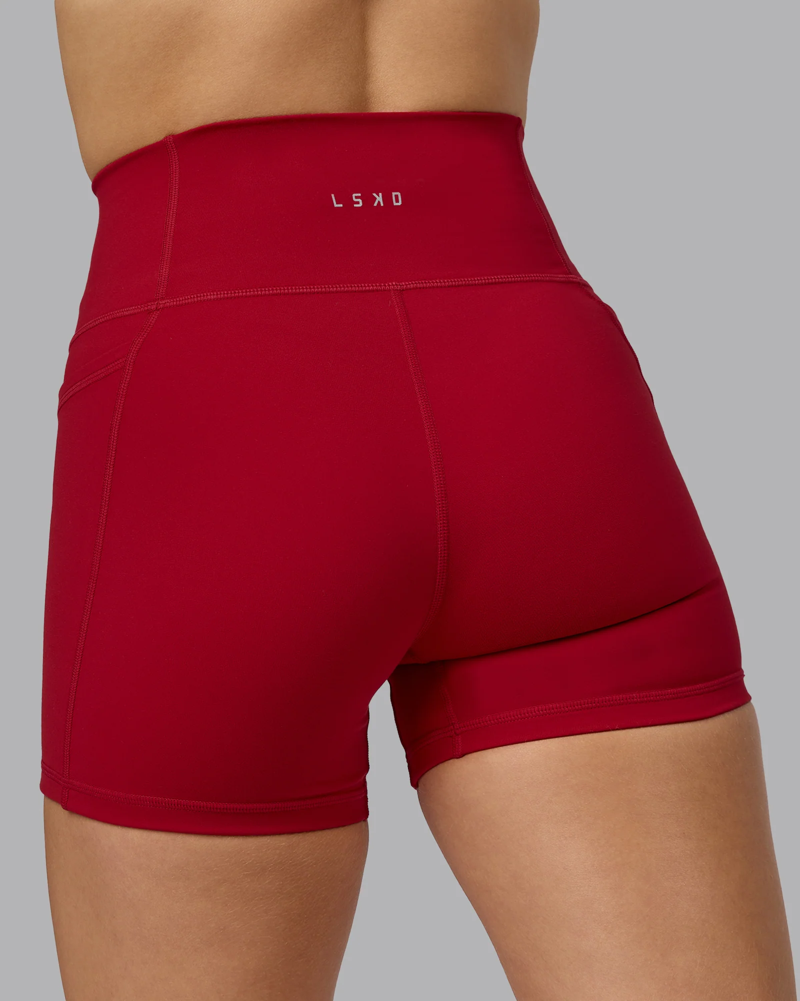 Fusion Ultra High-Rise 4" Short Pockets - Cherry Red