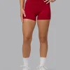 Fusion Ultra High-Rise 4" Short Pockets - Cherry Red