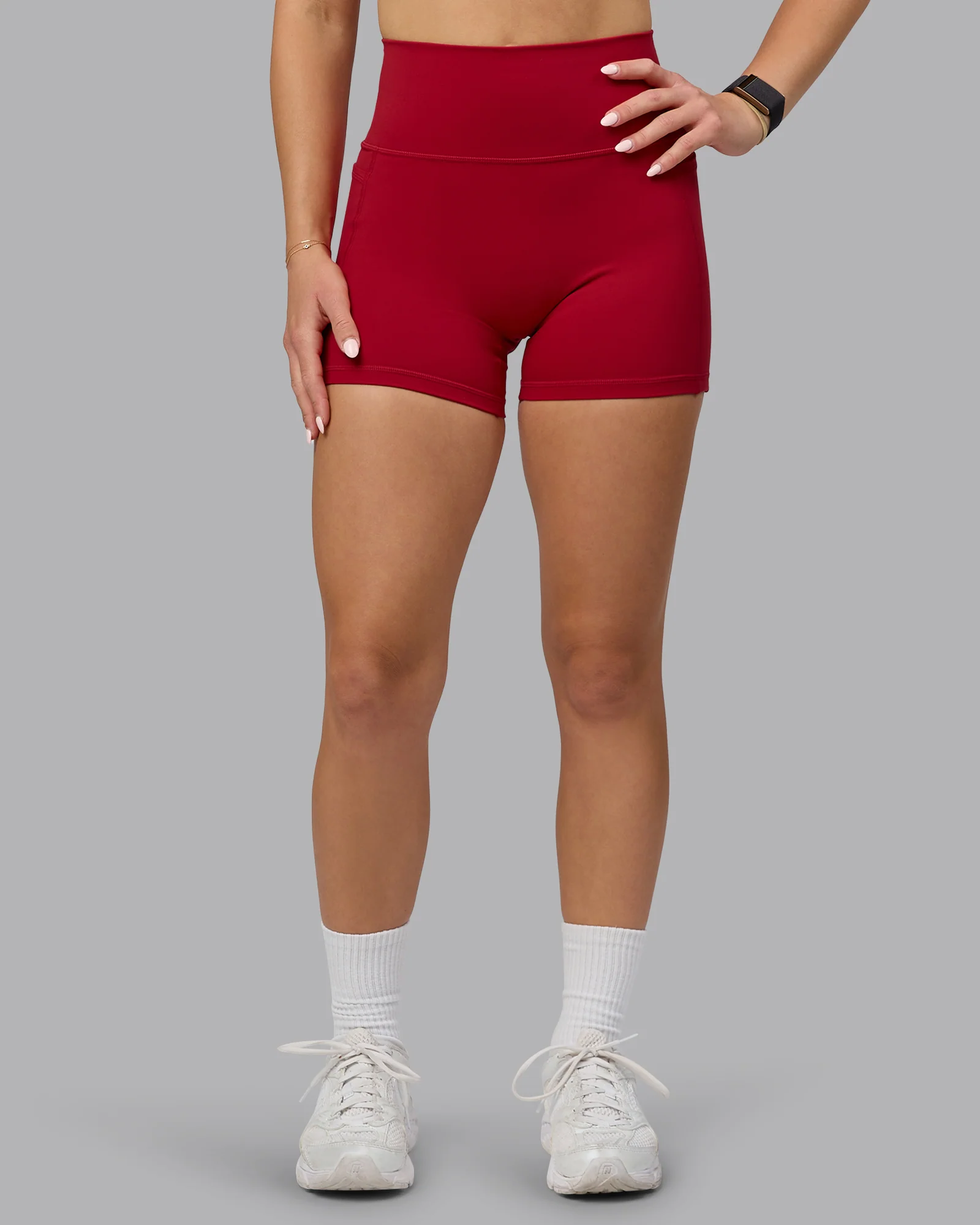 Fusion Ultra High-Rise 4" Short Pockets - Cherry Red