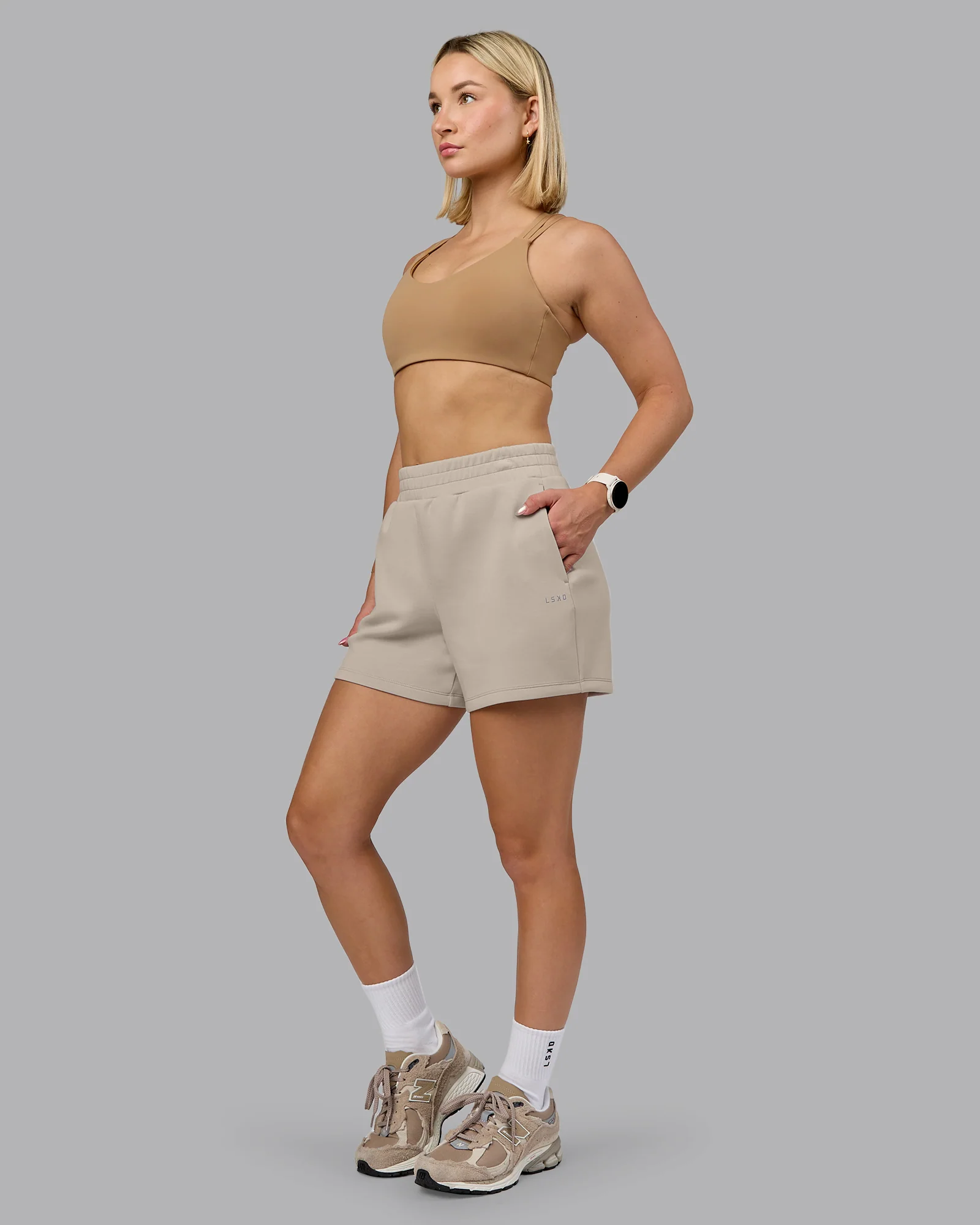 Push The Limit Sports Bra - Light Taupe