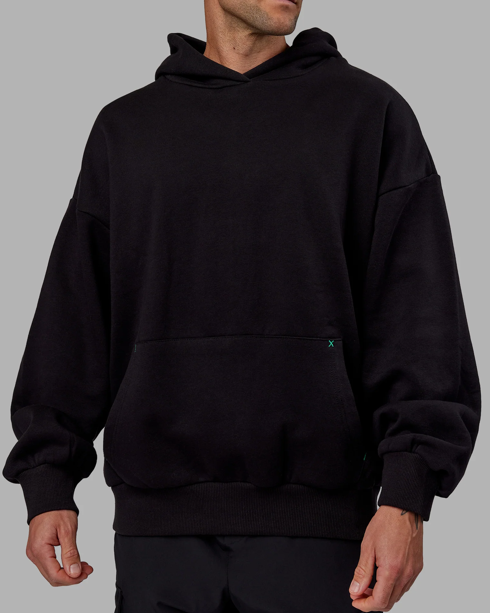 We Rise Oversize Hoodie - Black-Impact Green