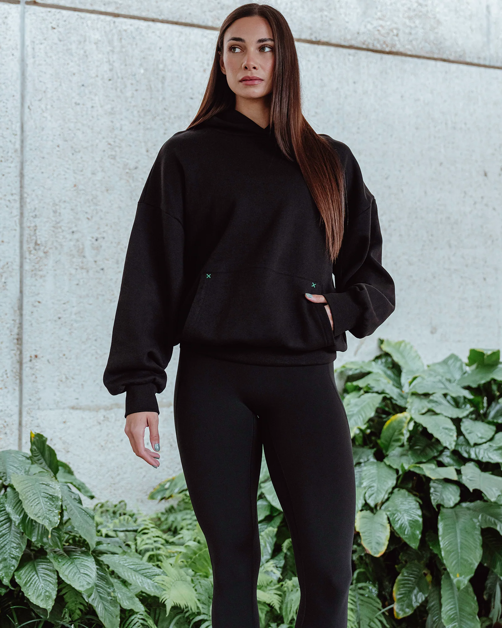 We Rise Oversize Hoodie - Black-Impact Green
