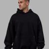 We Rise Oversize Hoodie - Black-Impact Green