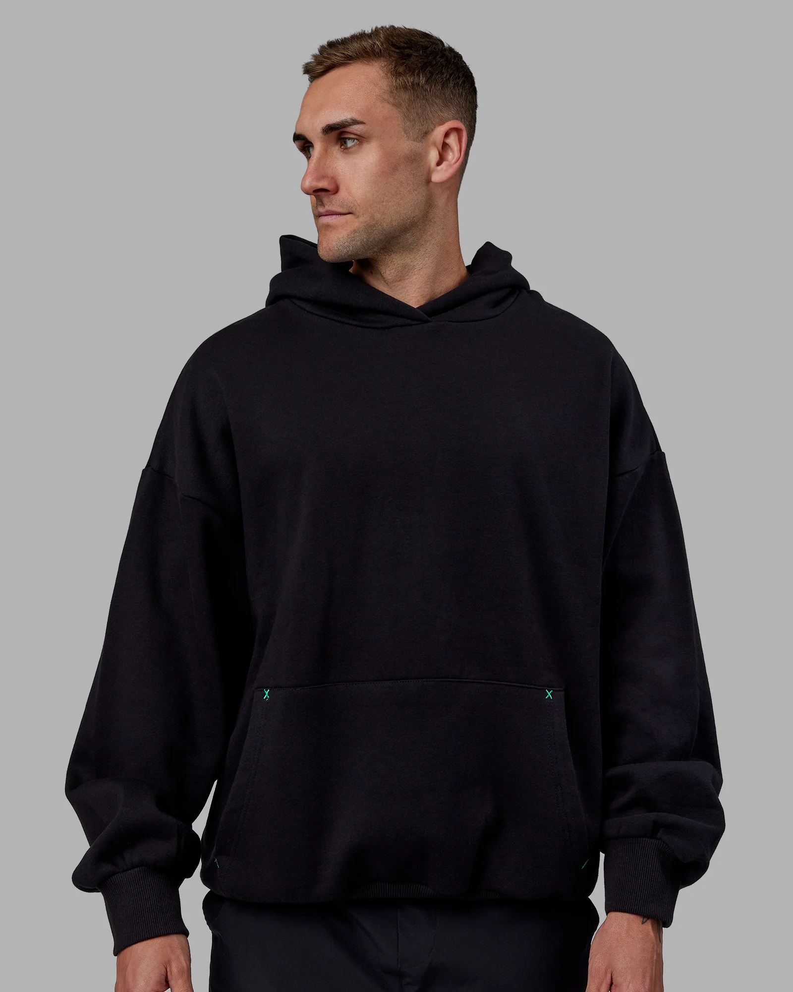 We Rise Oversize Hoodie - Black-Impact Green