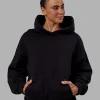We Rise Oversize Hoodie - Black-Impact Green