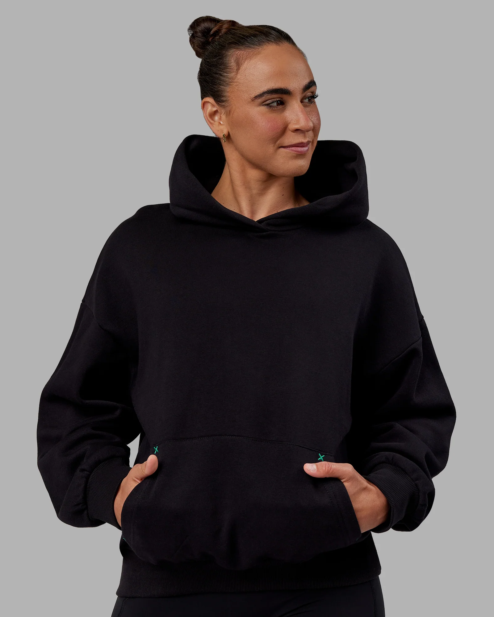 We Rise Oversize Hoodie - Black-Impact Green