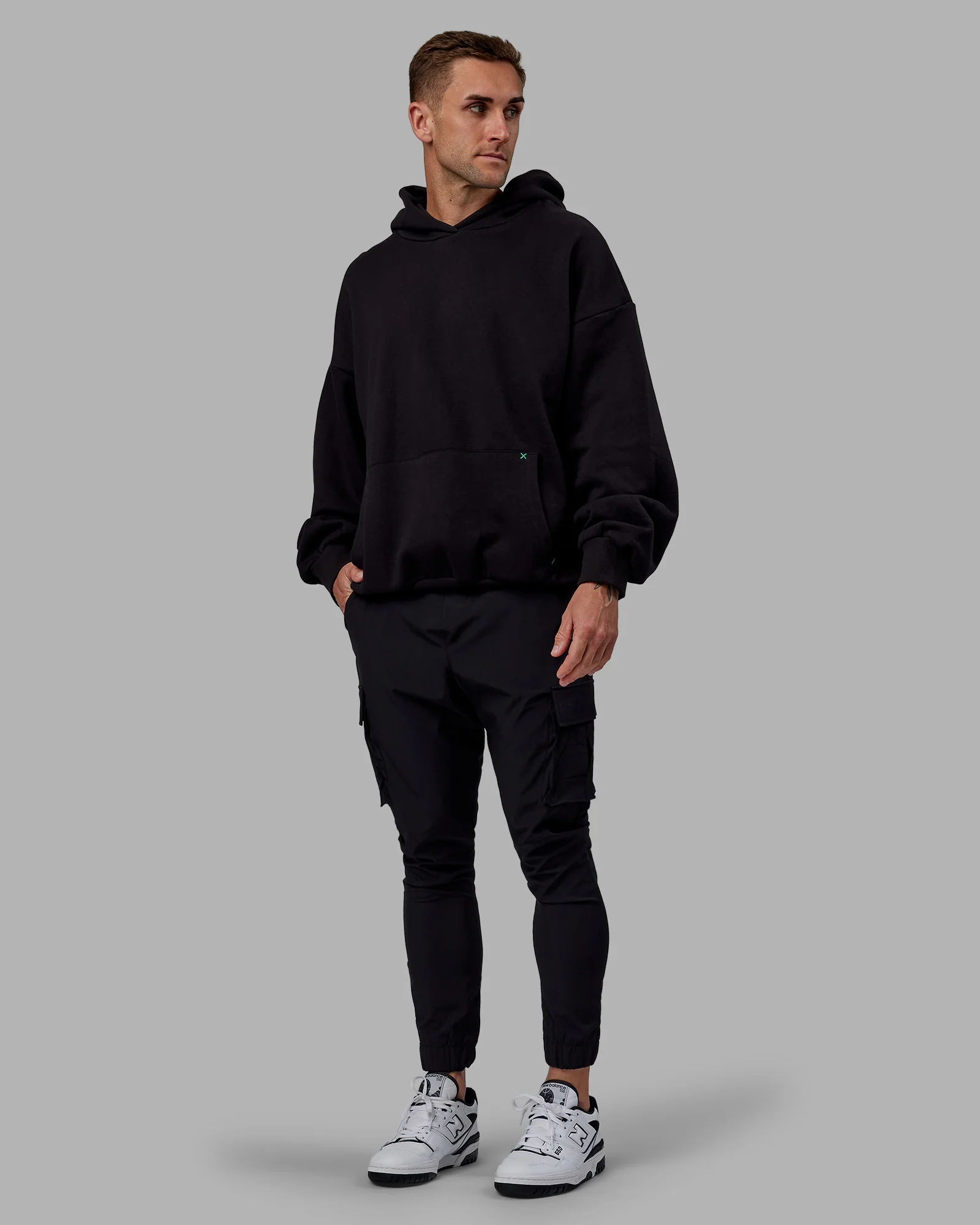 We Rise Oversize Hoodie - Black-Impact Green