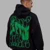 We Rise Oversize Hoodie - Black-Impact Green