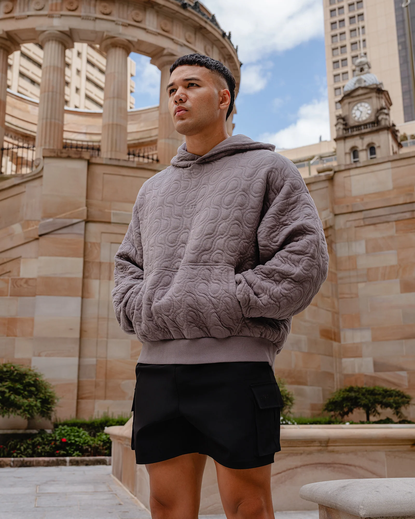MVP Quilted Oversized Hoodie - Storm Front-Geometric