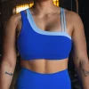 Thrive Asymmetric Sports Bra - Power Cobalt-Open Air