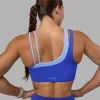 Thrive Asymmetric Sports Bra - Power Cobalt-Open Air