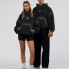 Urban Blur Unisex Oversized Hoodie - Black-Dark Storm