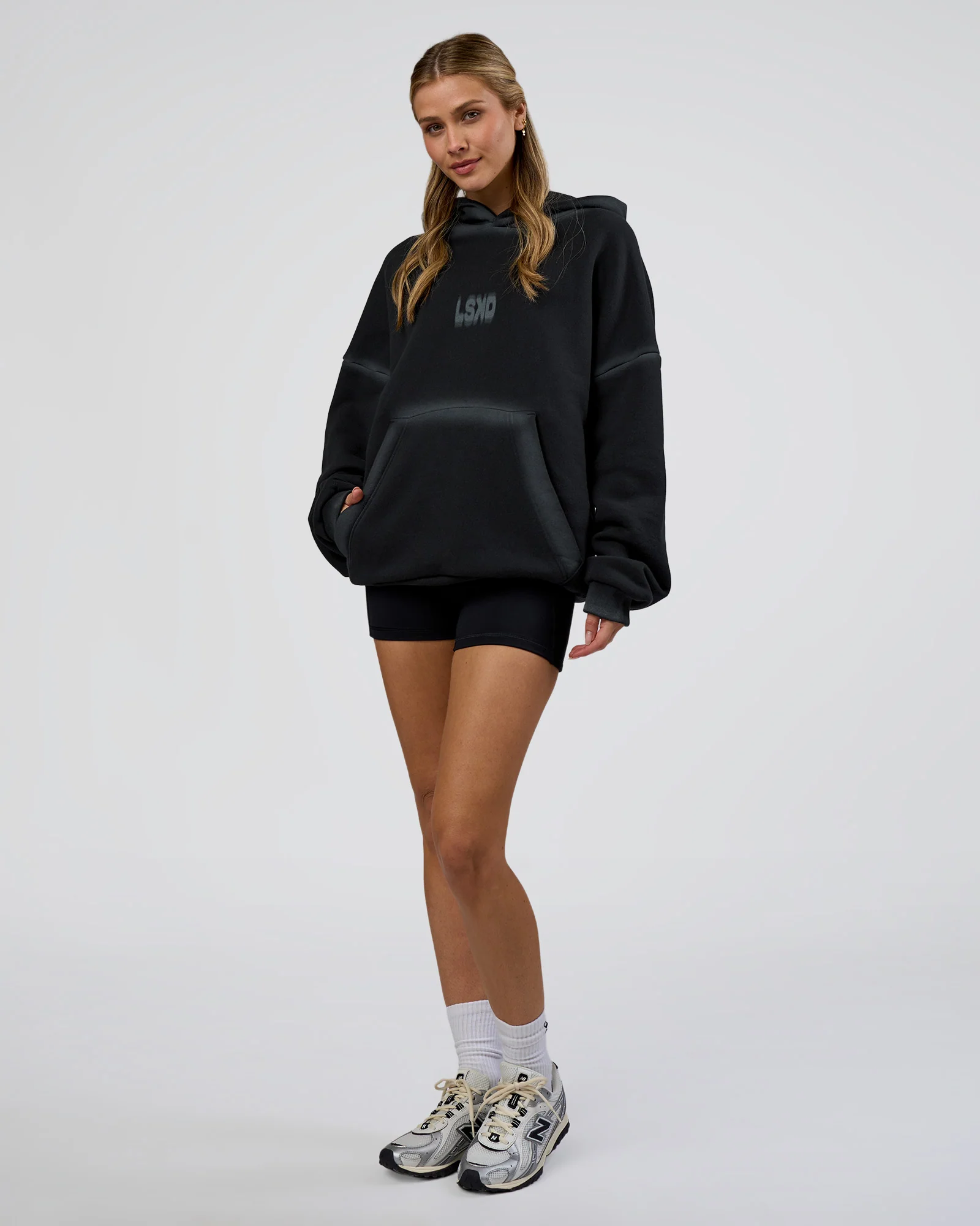 Urban Blur Unisex Oversized Hoodie - Black-Dark Storm