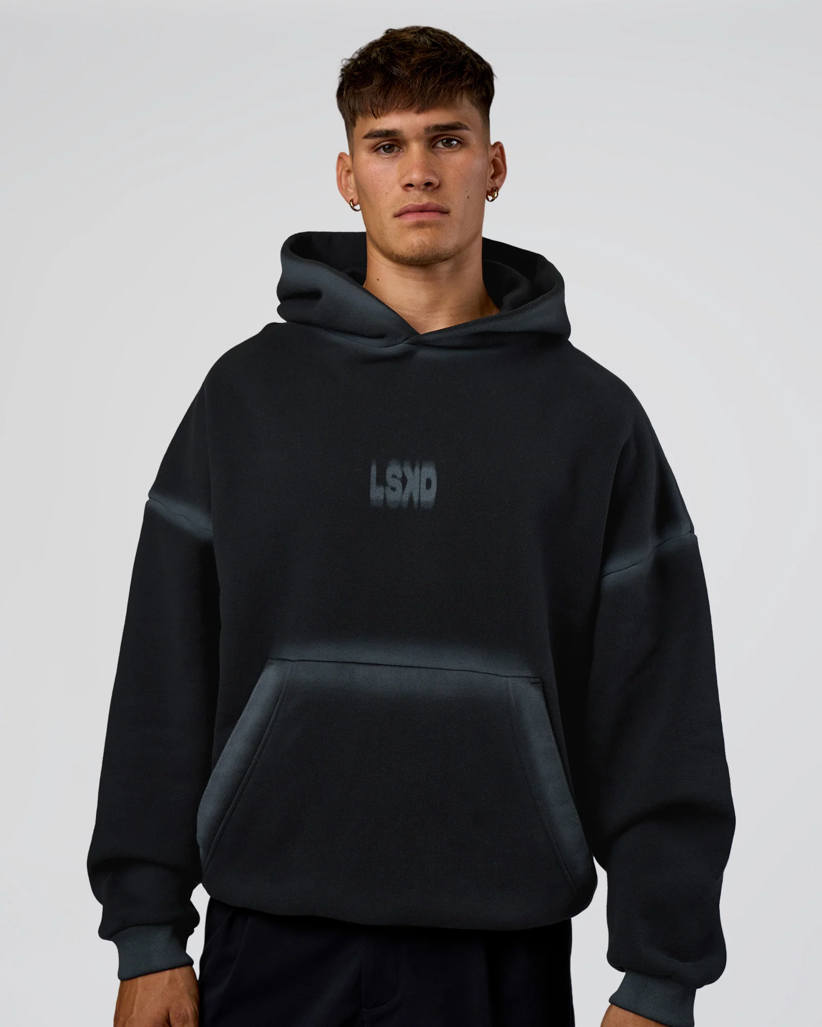 Urban Blur Unisex Oversized Hoodie - Black-Dark Storm