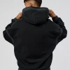 Urban Blur Unisex Oversized Hoodie - Black-Dark Storm