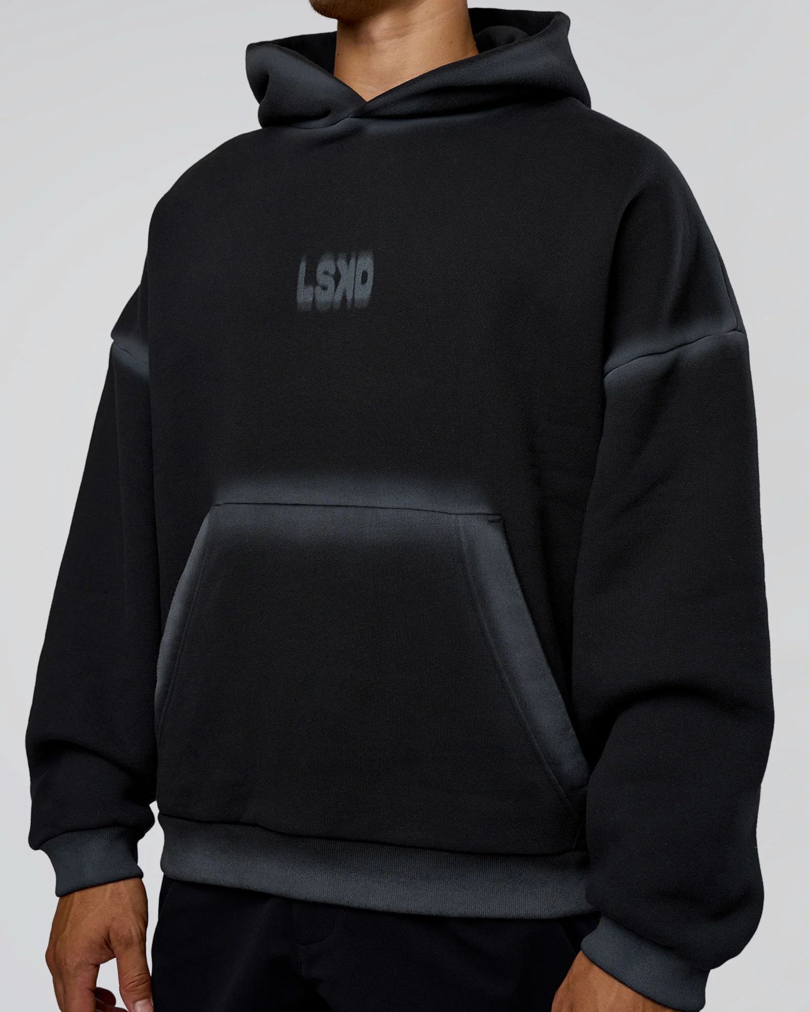 Urban Blur Unisex Oversized Hoodie - Black-Dark Storm