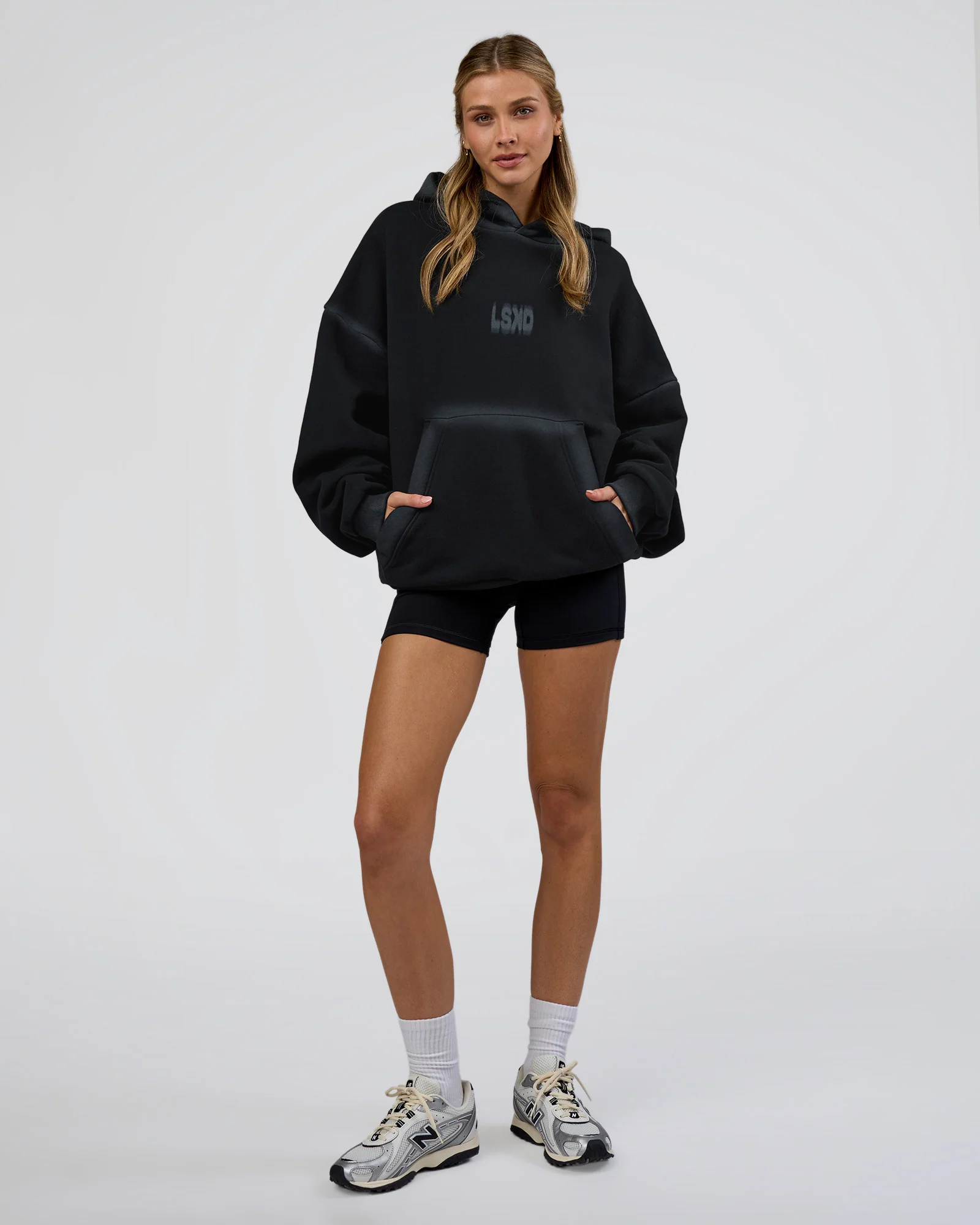 Urban Blur Unisex Oversized Hoodie - Black-Dark Storm