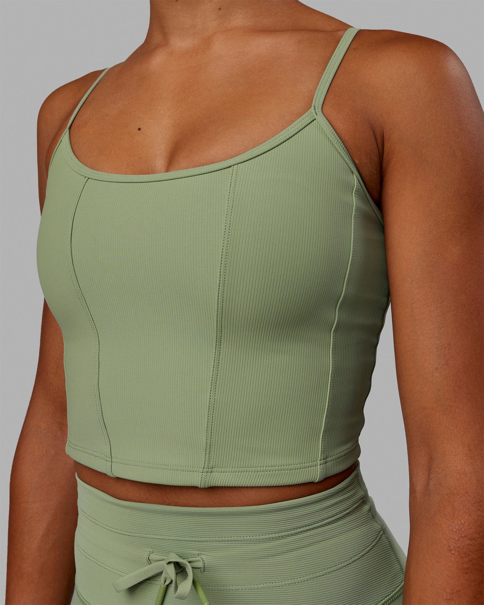 19488-resistance-ribbed-shelf-bra-performance-tank-bayleaf-4.jpg Resistance Ribbed Shelf Bra Performance Tank - Bayleaf