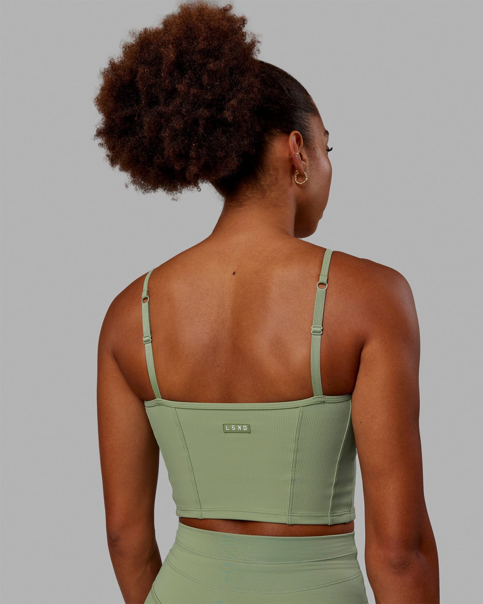 19488-resistance-ribbed-shelf-bra-performance-tank-bayleaf-5.jpg Resistance Ribbed Shelf Bra Performance Tank - Bayleaf