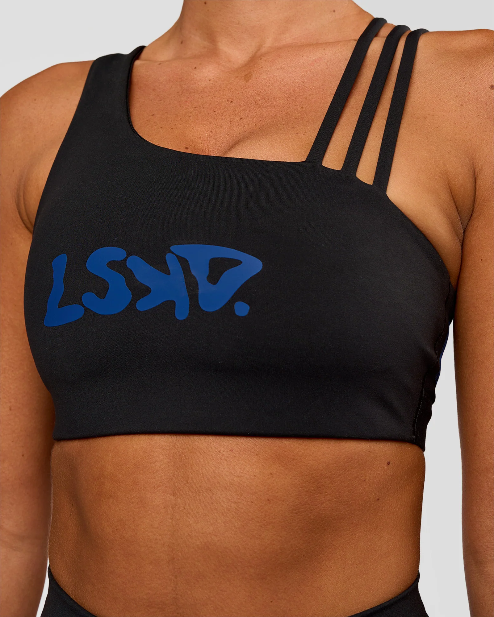 Galvanise Hype Graphic Sports Bra 2.0 - Black-Electric Indigo
