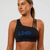Galvanise Hype Graphic Sports Bra 2.0 - Black-Electric Indigo