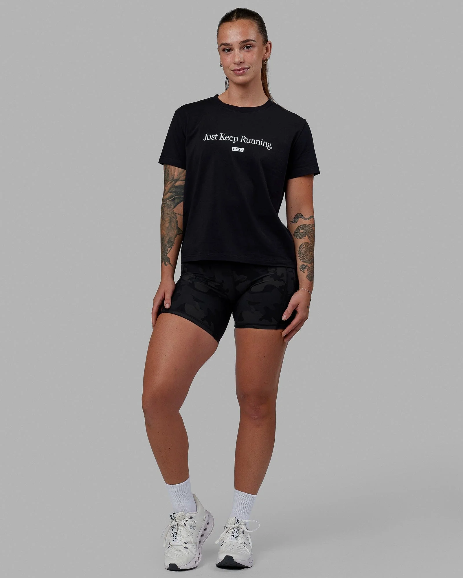 19574-just-keep-running-flxcotton-tee-black-white-5.webp Just Keep Running FLXCotton Tee - Black-White