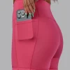 Fusion Ultra High-Rise 4" Short Pockets - Hot Pink