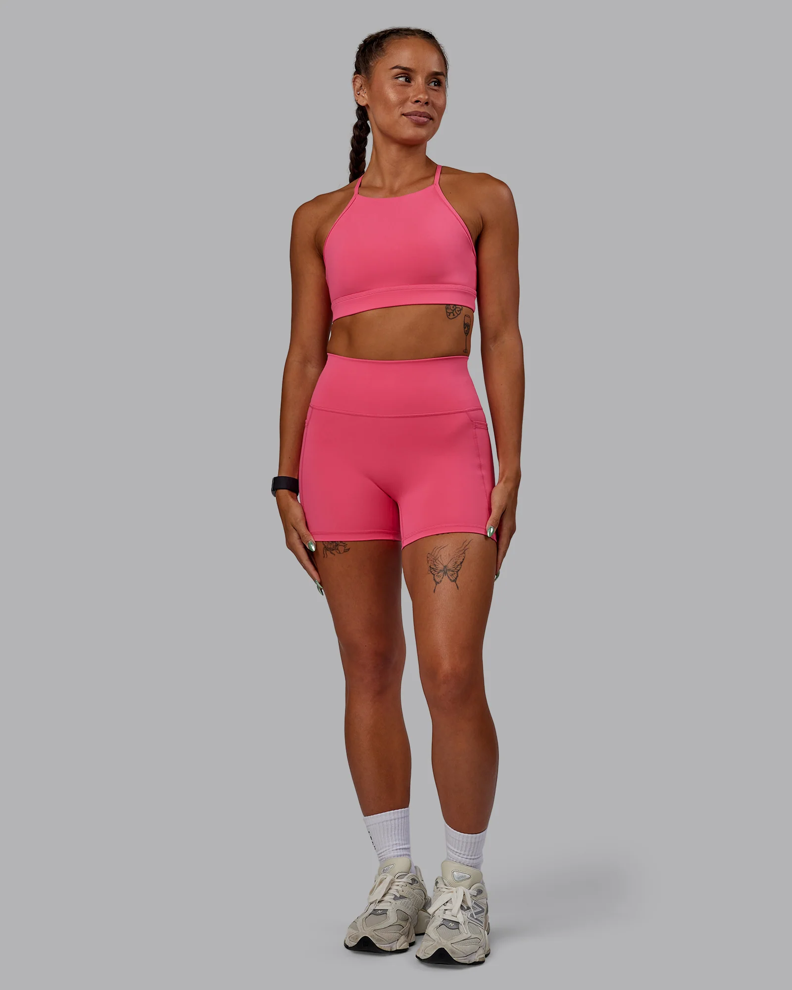 Fusion Ultra High-Rise 4" Short Pockets - Hot Pink
